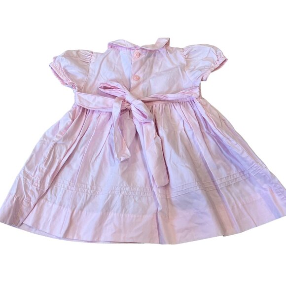 Vintage Smocked Baby Dress With Easter Bunny Embroidery 18 Mo Pink - Picture 2 of 6